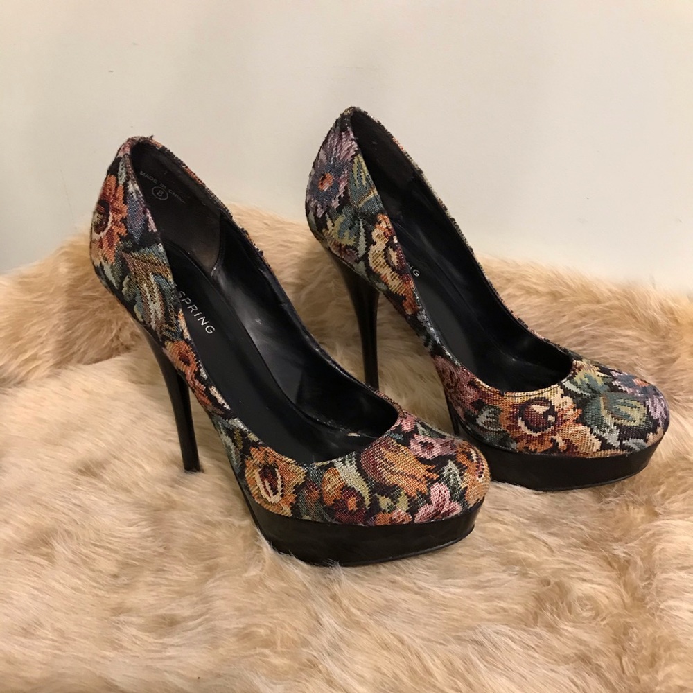 Call It Spring - Tapestry Platform Stilettos- Sz 8 - image 3